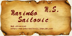 Marinko Sailović vizit kartica